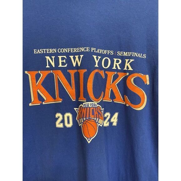 GILDAN EASTER CONFERENCE PLAYOFF SEMIFINALS NY KNICKS PLAYOFFS 24 T-SHIRT XL - Picture 4 of 9